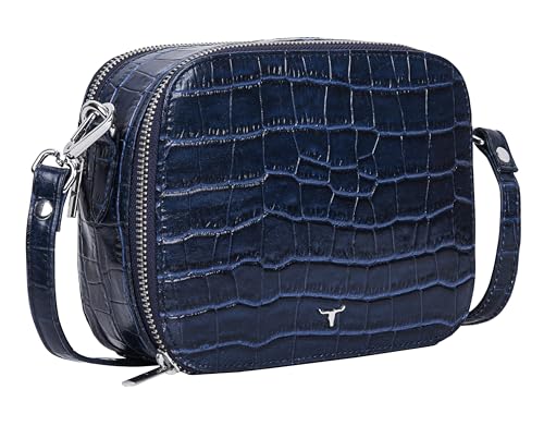 URBAN FOREST Emma Printed Blue Leather Sling Bag for Women