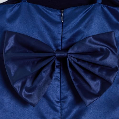 Hopscotch Girls Royal Blue Sleeveless Stone Embellished Sheath Gown For Age (4-5 Years)