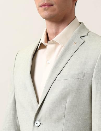 Arrow Men's Self Design Two Piece Ceremonial Suit Light Green