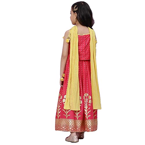 BIBA Girls Cotton Lehenga Set Readymade Pink 6 Years-7 Years