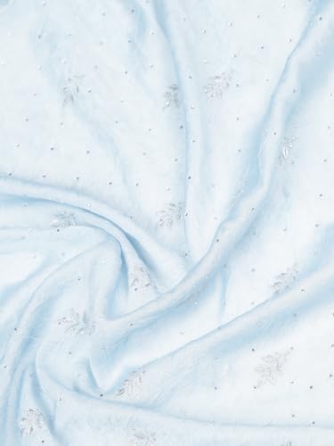 Kalyan Silks Light Blue Embroidered Saree