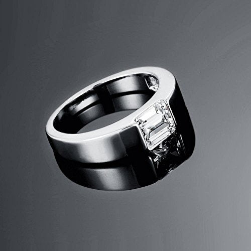 Via Mazzini White Gold Plated Crystal Proposal Promise Couple Rings for Girls and Boys (Ring0476) (6.0)
