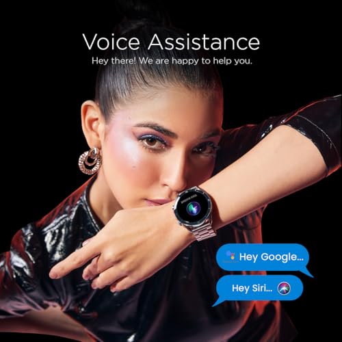 Fire-Boltt Legacy Luxury Round Smart Watch 1.43″ Super AMOLED,Bluetooth Calling,Wireless Charging,Voice Assistant,SpO₂ & Heart Rate Monitor,110+ Sports Modes, Metal Smart Watch for Men & Women - Black