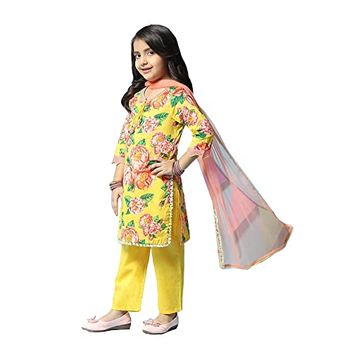 BIBA GIRL PRINTED NARROW KID(KW4988_YELLOW_11)