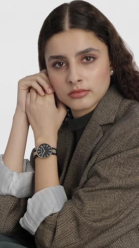 French Connection Stainless Steel Analog Black Dial Women's Watch-Fcl22-B, Band_Silver