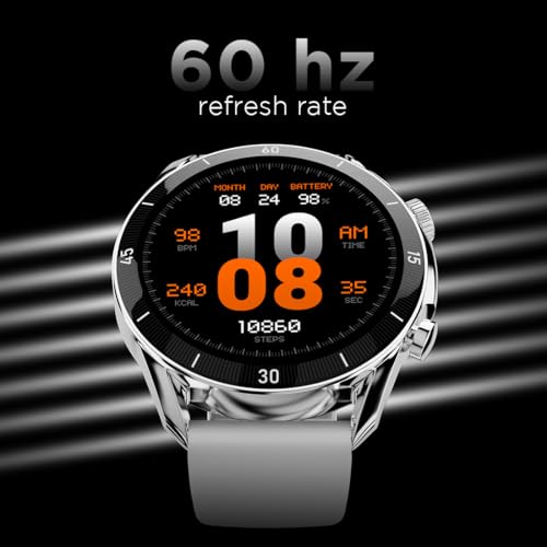 Fire-Boltt Legacy Luxury Smart Watch with 1.43” Super AMOLED, Bluetooth Calling, Wireless Charging, Voice Assistant, 110+ Sports Modes & Health Tracking, Smart Watch for Man & Woman– Grey S