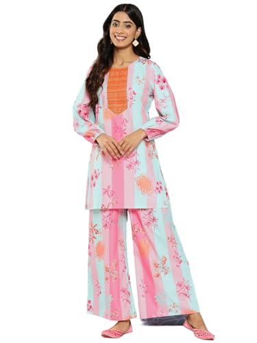 Ahalyaa Women's Polyester Kurta Sets (Pack of 2) (AHTUPZ-COMBO-724-ICH_Pink M)