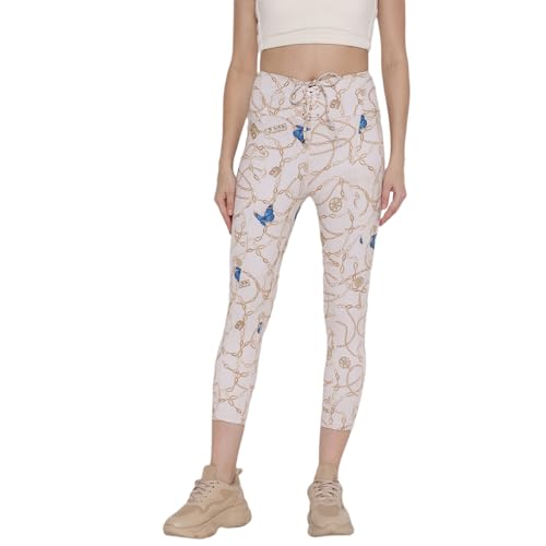 GUESS Women Off White Printed Legging_7628067145101
