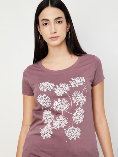 Max Women's Graphic Printed Round Neck Half Sleeve T-Shirt - Pack of 2