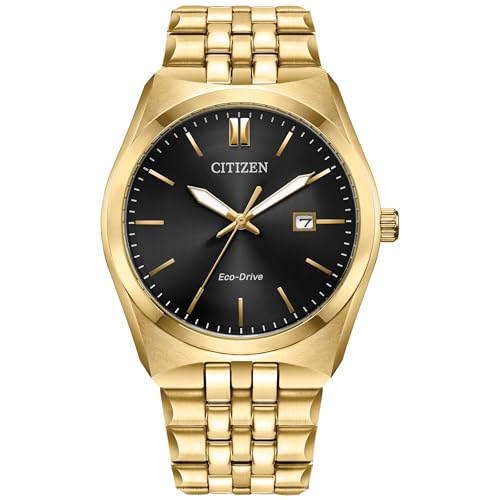 Citizen Men Eco-Drive Black Dial Analog Stainless Steel Watch BM7333-85E