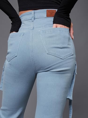Miss Chase Women's Bootcut High Rise Clean Look Regular Stretchable Denim Jeans (MCAW25DEN62-55-446-34, Frost Blue, 34)