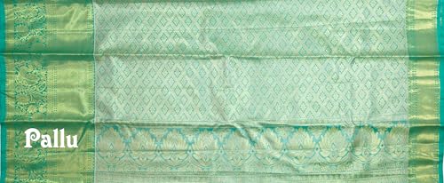 VFCollections Women's Traditional Handloom Kanchipuram Silk Pure Pattu Sarees | Rich Zari Woven Design | Bridal Saree | Unstitched Blouse