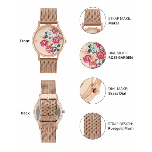 TEAL BY CHUMBAK Round Dial Analog Hand Watch for Women, Gifts for Women/Girls/Ladies, Stylish Fashion Watch for Casual/Work