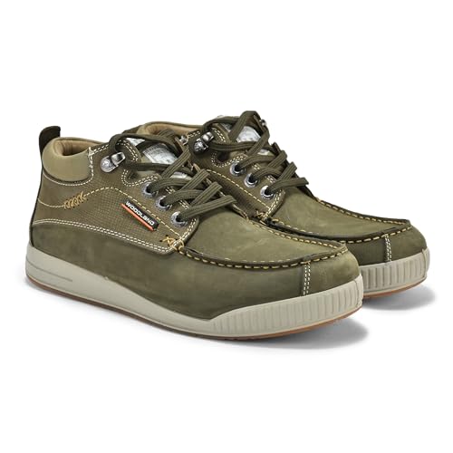 Woodland Men's Olive Green Leather Casual Shoes-9 UK (43EU) (GC 4267122)