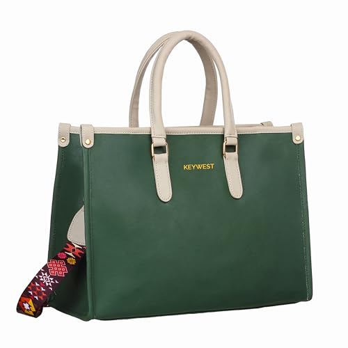 Keywest Women's Voyage Luxe Tote Handbag for Women | Hobo Bag for Work | Ladies Purse | Stylish Shoulder Bag | Gift For Women | Green