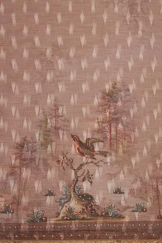 Soch Womens Earth Linen Woven Design Unstitch Dress Material With Sequins