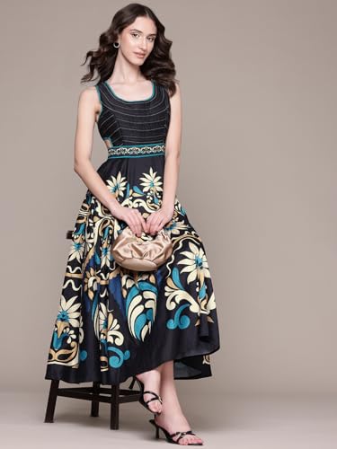 Label RITU KUMAR Black Flawie Long Dress