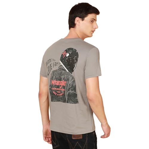 Wrangler Men's Solid Regular Fit Shirt (WMTS007131_Grey