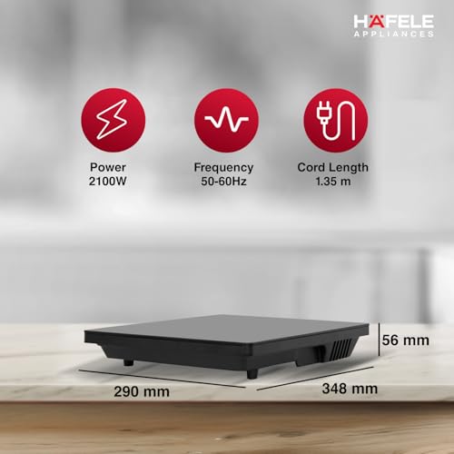 Hafele Magnechef Induction Cooktop |2100W High Power | Ceramic Glass Plate | Auto Cook Menus | Intuitive Touch Control | 2 Year Warranty | Black