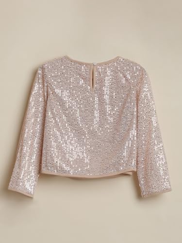 Girls Beige Embellished Party Top