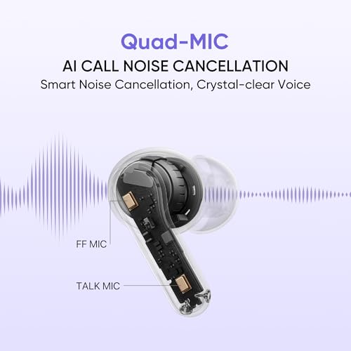 realme Buds T200 True Wireless Earbuds with Hi-Res Audio, 12.4mm Dynamic Bass Drivers, 32 dB ANC, Quad Mic, 45ms Latency, Upto 50 Hrs Playback, Fast Charge, IP55 Rated, BT 5.4 (Mystic Grey)