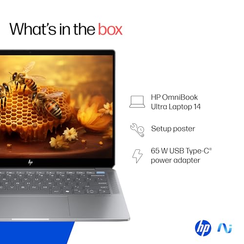 HP OmniBook Ultra, AMD Ryzen AI 9 HX 375 Next Gen AI Laptop, (32GB LPDDR5X,1TB SSD), 2.2K, Anti-Glare,14''/35.6cm,Win11, M365, Copilot+,Office24, Silver,1.57kg, 5MP Camera w/Privacy Shutter, fd0009AU