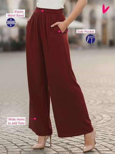 Lux Cozi PYNK Cotton Plazzo for Women_COZI_PYNK_PLAINPALAZZO_MRN_FS_1PC Maroon