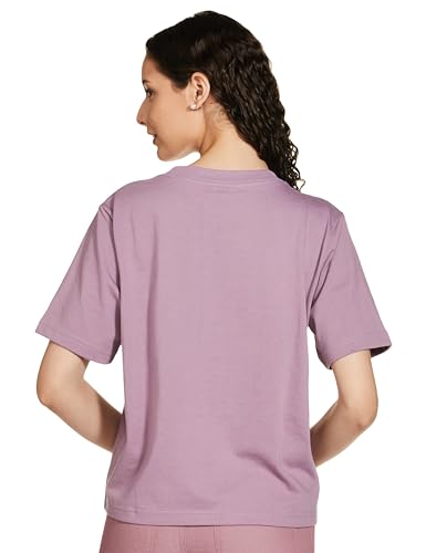 Nike Women Polyester Regular Fit Shirt (DQ2907-505_Amethyst Wave/Black/Summit White M)