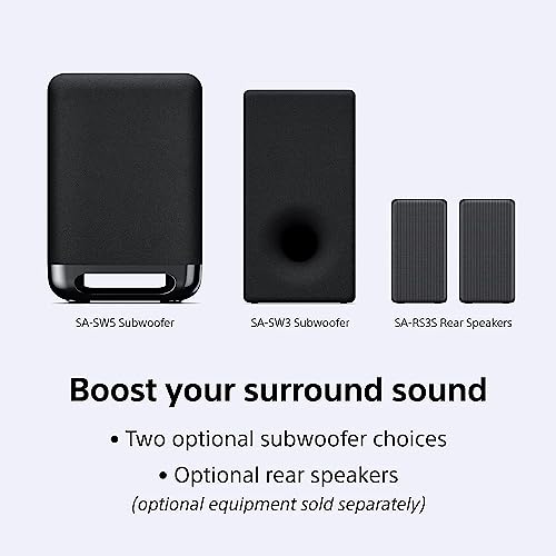 Sony HT-S2000 5.1ch Dolby Atmos Compact Soundbar Home Theatre System with SA-SW3 Wireless Subwoofer and SA-RS3S Rear Speaker(Dolby Atmos/DTSX, Bluetooth Connectivity, HDMI, Optical,HEC App Control)