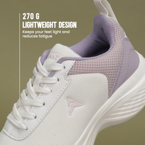 AVANT Women's AeroFlow Running Shoes | Lace-Up Design | Breathable Mesh, Lightweight | Everyday Wear Running Shoes-White_UK6