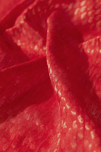 Taneira Red Woven Pure Silk Vanya Bengal SareeWith Unstitched Blouse(SAPH01AC6403-Red)