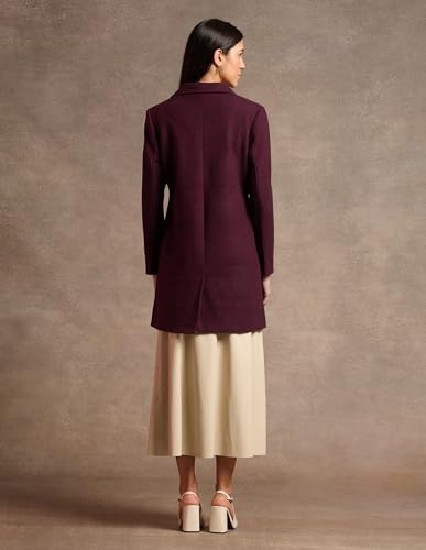 U.S. POLO ASSN. Longline Solid Felt Jacket (UWAW24JCK163_Purple_XL)