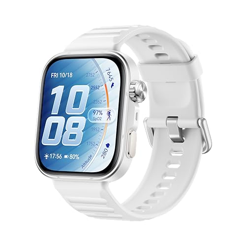 Huawei Watch FIT 5 Pro Smartwatch, 44.5mm FullView Display, iOS & Android, up to 10 Days Battery Life, Golf, Health Management, Sleep & Heart Monitor, ECG, NFC, Mini Work-Out, White