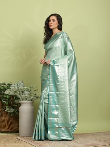 Meena Bazaar Women's Art Silk Saree | Elegant Designer Silk Saree | Soft Lightweight Traditional Ethnic Saree for Wedding, Festival, Party & Special Occasions