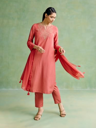 Aarke Ritu Kumar Peach Femmora Kurta With Pant And Dupatta