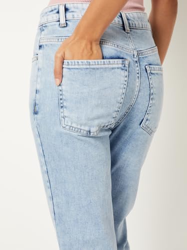 Max Women Washed Slim Straight Jeans (Blue_32)