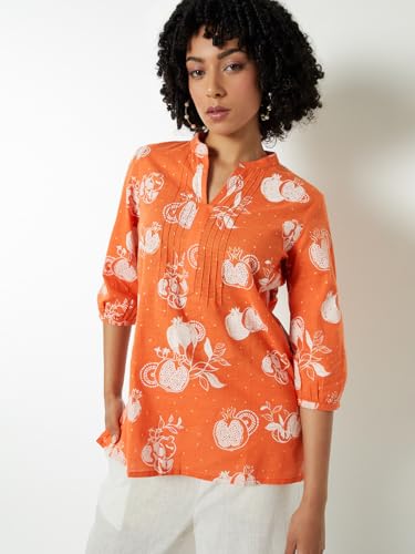 Max Women's Cotton Blend Regular Kurta (PESKFE25ST_Rust