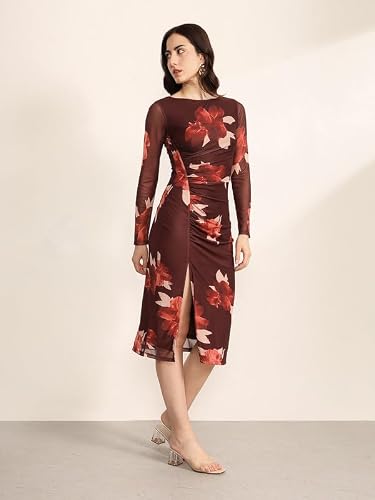 Kazo Botanical Midi Dress (Multicolor XL)