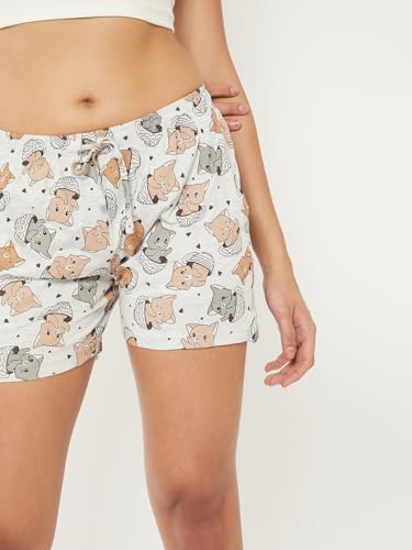 Max Women Printed Shorts (Grey_XXL)