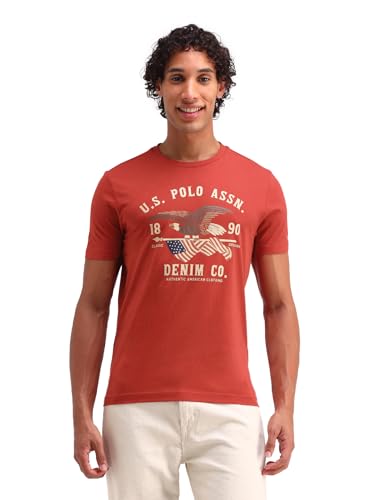 U.S. POLO ASSN. Men's Relaxed Fit T-Shirt (UDTSHS1054_Orange