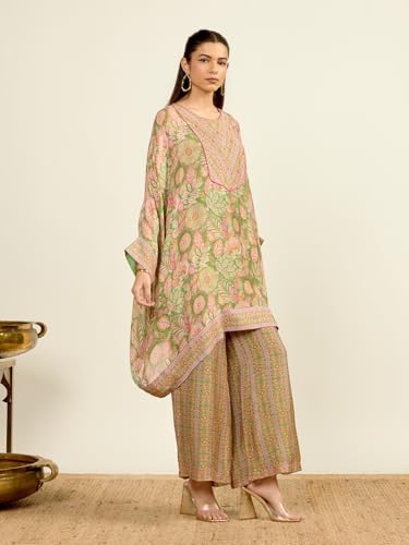 Aarke Ritu Kumar Green Aroma Kurta With Pant And Camisole Co-Ord Set