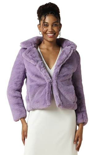 Allen Solly Women's A-Line Coat (AHJKCRGFN03945_Purple