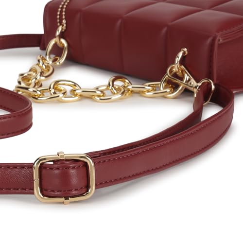 Fastrack Cherry PuffCharm Sling | Quilted Faux-Leather Women’s Handbag | Sling with Chain Accent Handle & Magnetic Closure