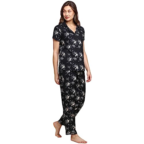 Van Heusen Women Allover Print Lounge Shirt and Pyjama Set Short Sleeves and Soft Handle