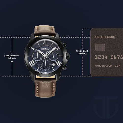 Titan Quartz Chronograph Blue Dial Leather Strap Watch for Men-90152NL01