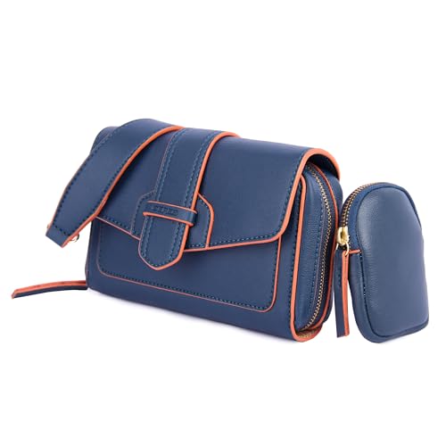 Ceres Cross Body Fit Sling Bag Women Use Travel office Business Faux Leather - 22JY29 (Blue)