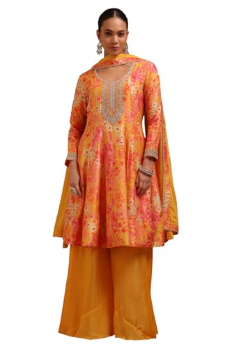 Soch Women's Dola Silk Salwar Suit Set (SMUA5CD2310_Mustard