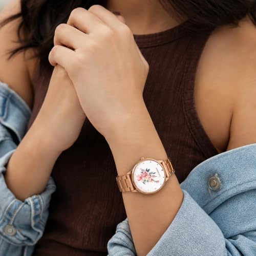 TEAL BY CHUMBAK Round Dial Analog Hand Watch for Women, Gifts for Women/Girls/Ladies, Stylish Fashion Watch for Casual/Work