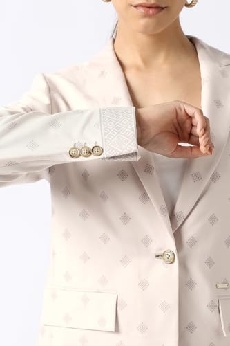 Women Beige Print Blazer