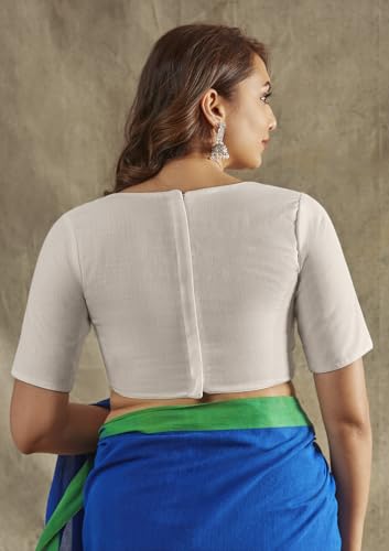 SALWAR STUDIO White Zipper Solid Blouse_RI-0065-WHTE-42